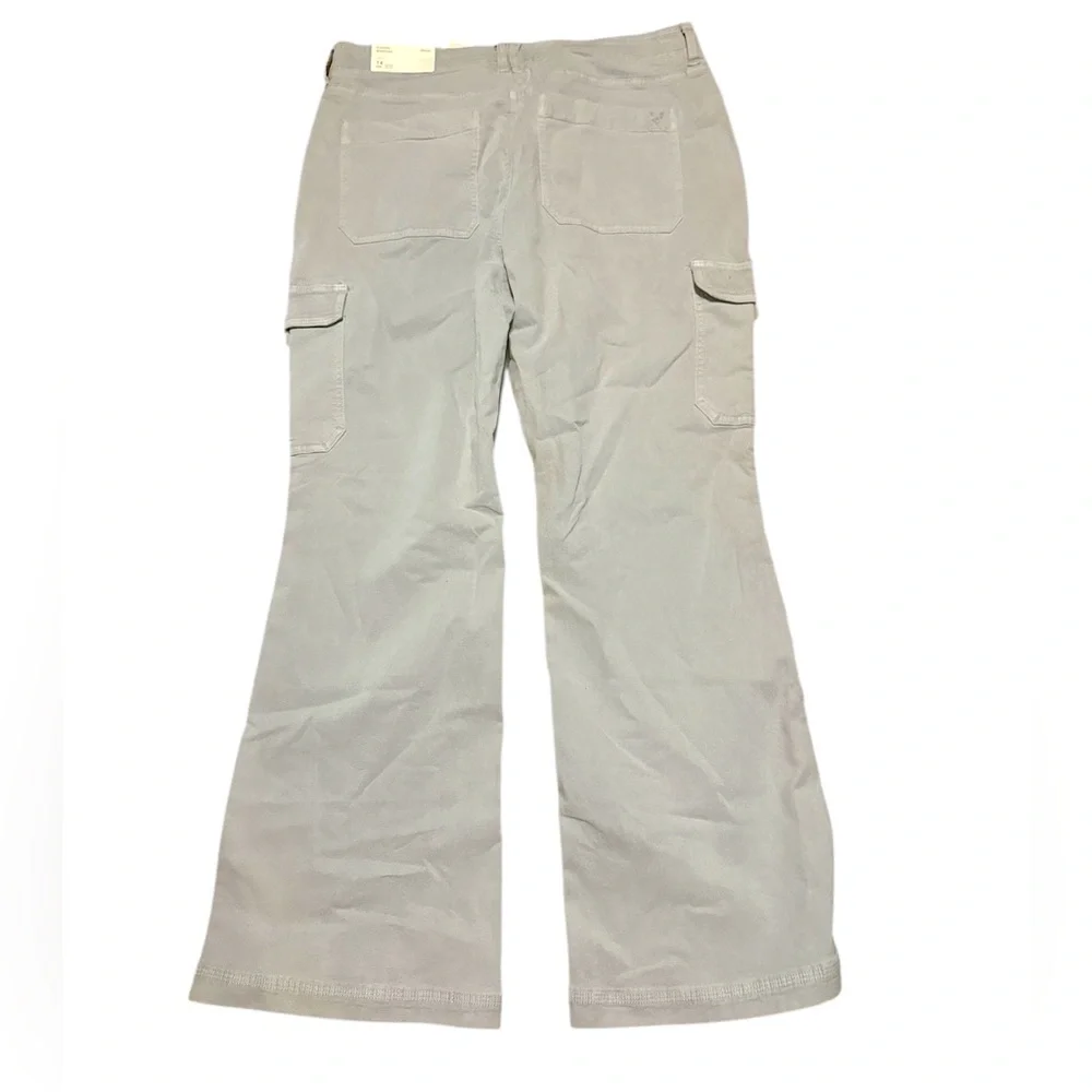 American Eagle Outfitters Gray Wide Leg Pants classic boot cut size 14 - Picture 3 of 7
